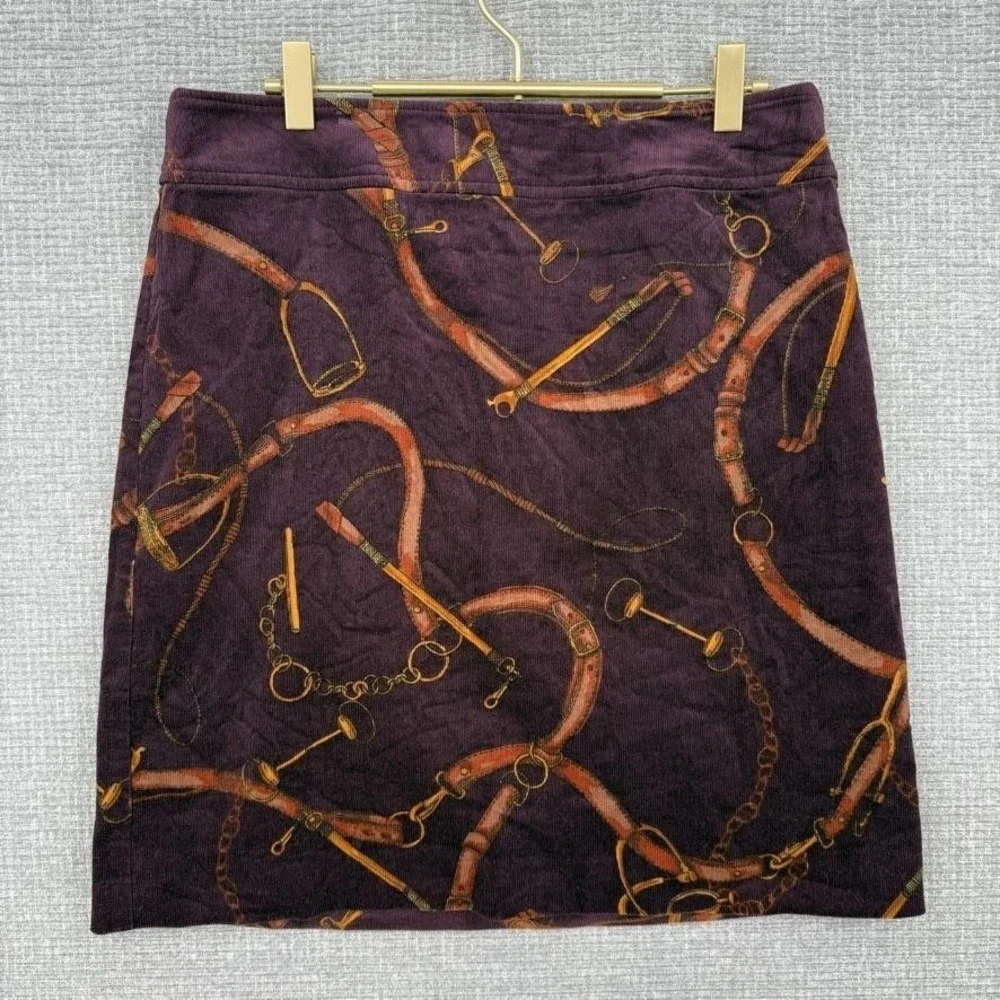 Talbots Skirt Womens 6 Brown Corduroy‎ Equestrian Academic Stretch Classic Y2K